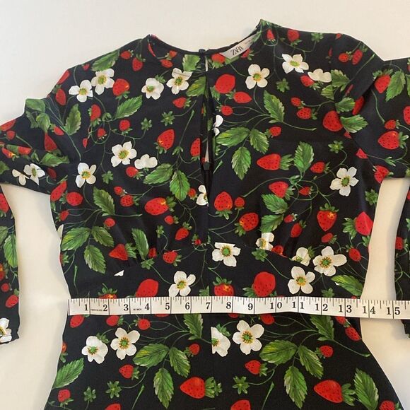 Zara Black Strawberry Print Mini Romper Size XS - Picture 12 of 16